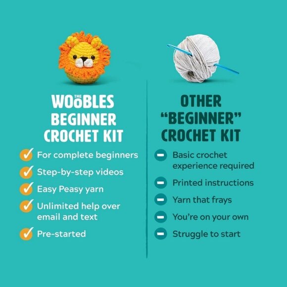 The Woobles Beginners Crochet Kit with Easy Peasy Yarn as Seen on Shark Tank - Picture 6 of 6